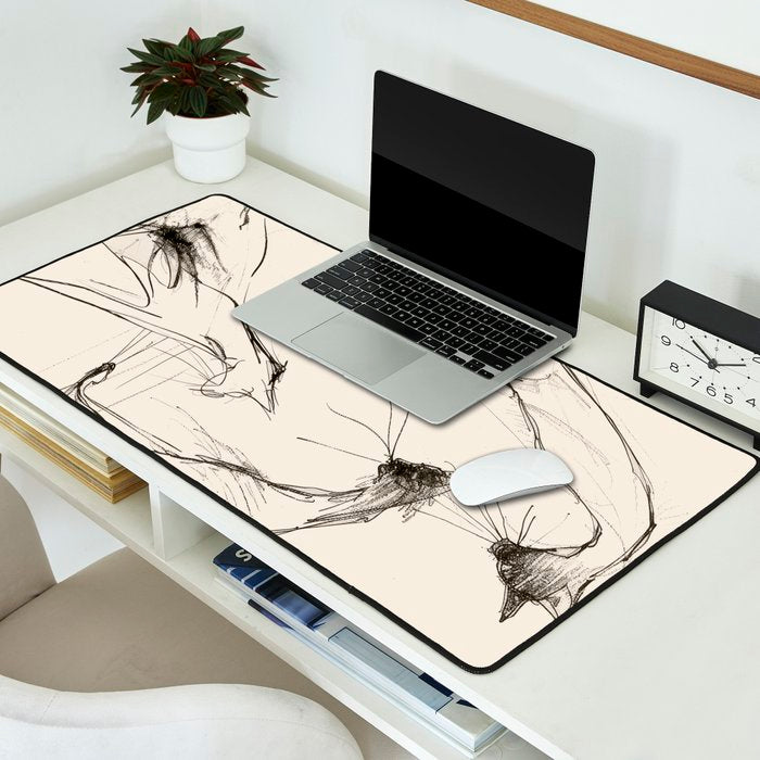 Modern Cat Sketch Desk Mat Gallery Image 2
