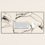 Modern Cat Sketch Desk Mat Gallery Image 1