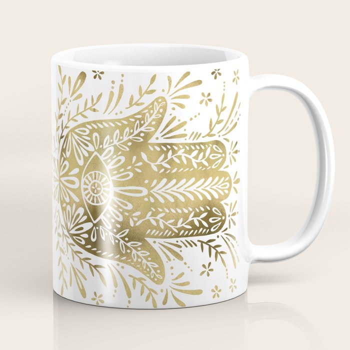 Hamsa Hand - Gold Palette Coffee Mug Gallery Image 1