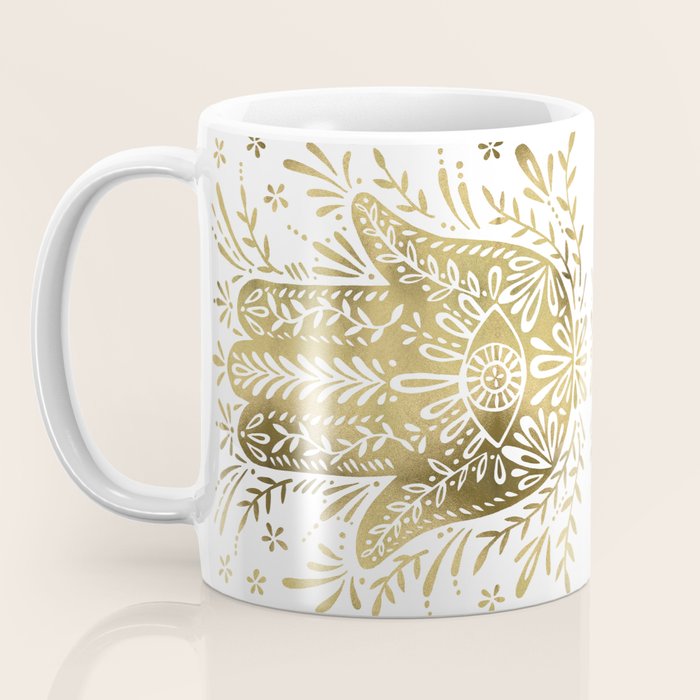 Hamsa Hand - Gold Palette Coffee Mug Gallery Image 3