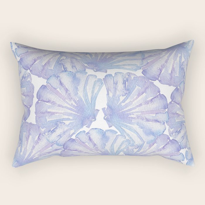 Shell Ya Later - Purple Seashell Pattern Rectangular Pillow Gallery Image 2