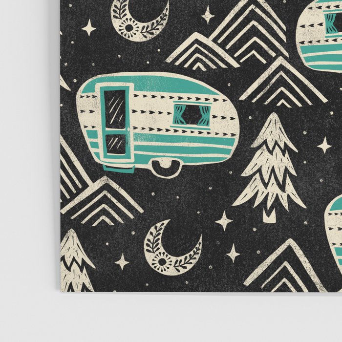 Little Camper - black, cream, and teal Poster Gallery Image 3