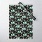Little Camper - black, cream, and teal Wrapping Paper Gallery Image 1