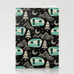 Little Camper - black, cream, and teal Stationery Card Gallery Image 2