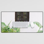 Santo Domingo window | Minimalistic botanical travel photography print | Dominican Republic wall art Desk Mat Gallery Image 1