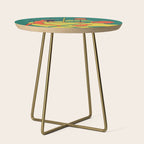 Dancing with the cat | Moody sunset light and shadows Aesthetic Green room Naked dance Femme Fatale  Side Table Gallery Image 1