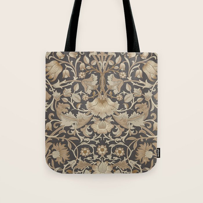 William Morris Vintage Pure Lodden Charcoal Gold  Tote Bag Gallery Image 1