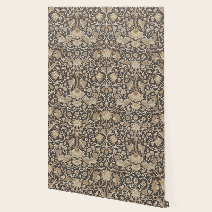 William Morris Vintage Pure Lodden Charcoal Gold  Wallpaper Gallery Image 2