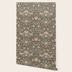 William Morris Vintage Pure Lodden Charcoal Gold  Wallpaper Gallery Image 2