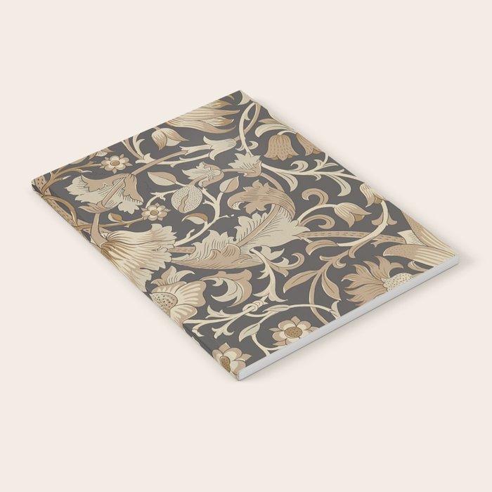 William Morris Vintage Pure Lodden Charcoal Gold  Notebook Gallery Image 1
