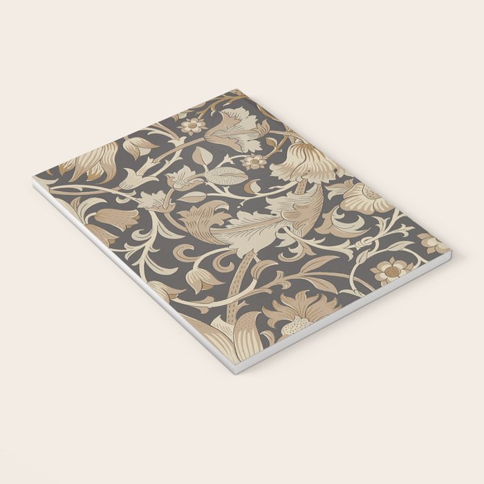 William Morris Vintage Pure Lodden Charcoal Gold  Notebook Gallery Image 3