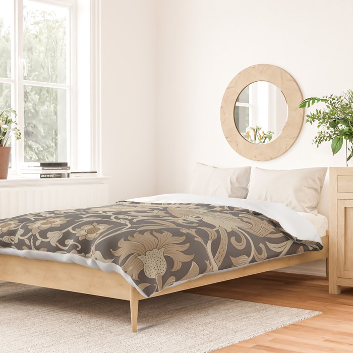 William Morris Vintage Pure Lodden Charcoal Gold  Duvet Cover Gallery Image 2
