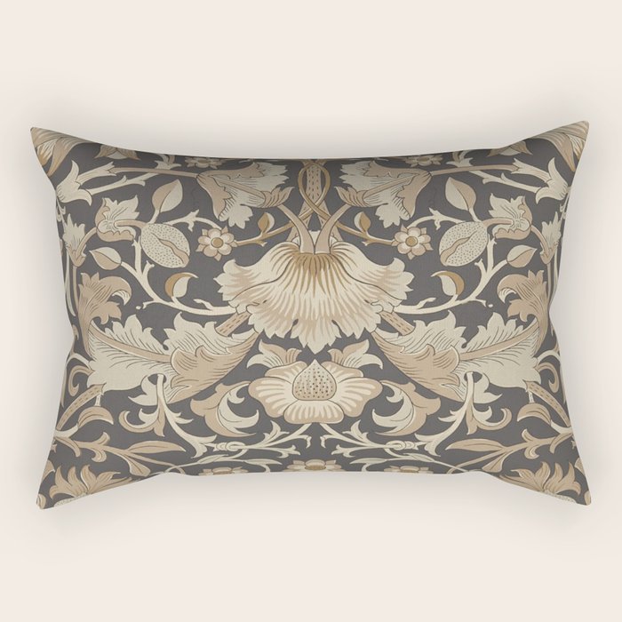 William Morris Vintage Pure Lodden Charcoal Gold  Rectangular Pillow Gallery Image 2