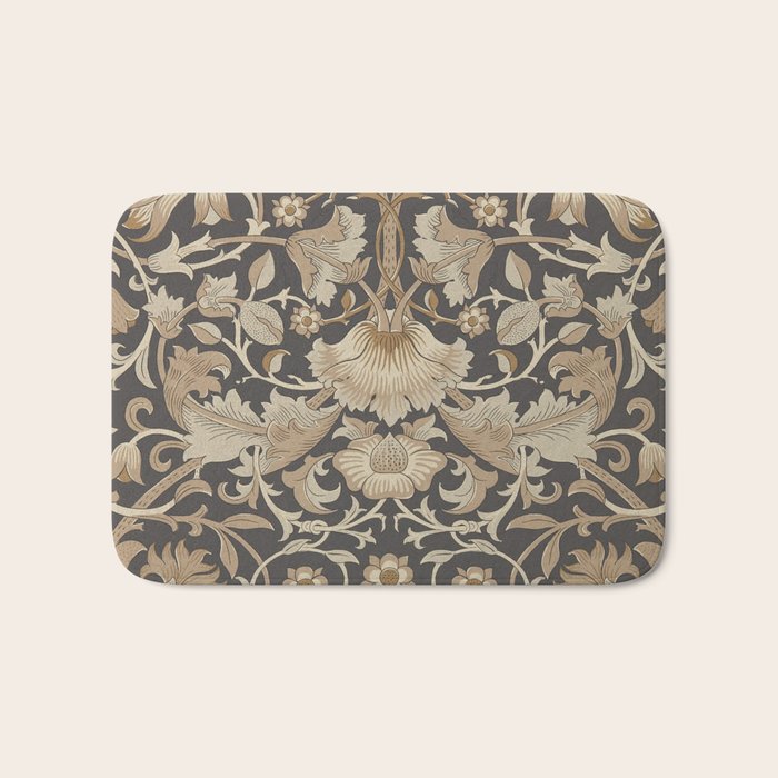 William Morris Vintage Pure Lodden Charcoal Gold  Bath Mat Gallery Image 1