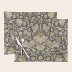 William Morris Vintage Pure Lodden Charcoal Gold  Placemat Gallery Image 1