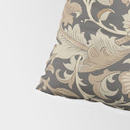 William Morris Vintage Pure Lodden Charcoal Gold  Pillow Sham Gallery Image 4