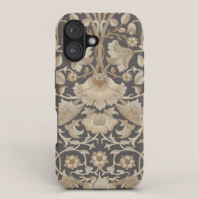 William Morris Vintage Pure Lodden Charcoal Gold  iPhone Case Gallery Image 1