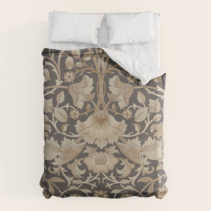William Morris Vintage Pure Lodden Charcoal Gold  Duvet Cover Gallery Image 6