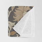 William Morris Vintage Pure Lodden Charcoal Gold  Throw Blanket Gallery Image 3