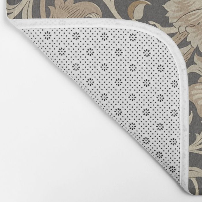 William Morris Vintage Pure Lodden Charcoal Gold  Bath Mat Gallery Image 2