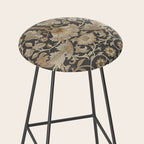 William Morris Vintage Pure Lodden Charcoal Gold  Stool Gallery Image 2