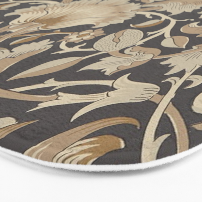 William Morris Vintage Pure Lodden Charcoal Gold  Bath Mat Gallery Image 3