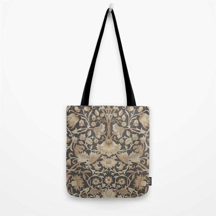 William Morris Vintage Pure Lodden Charcoal Gold  Tote Bag Gallery Image 2