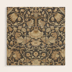 William Morris Vintage Pure Lodden Charcoal Gold  Wood Wall Art Gallery Image 1