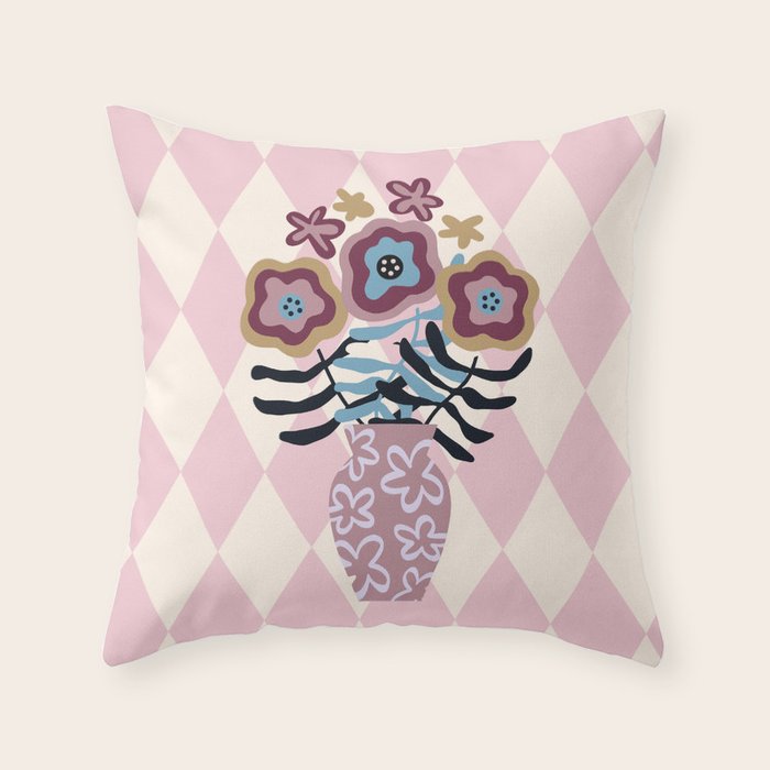 Harlequin Bloom Throw Pillow Gallery Image 6