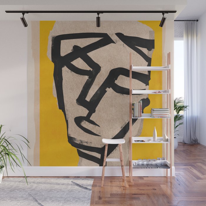 Modern Abstract Art Face 20 Wall Mural Gallery Image 1