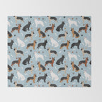 German Shepherd Dog Paws and Bones Pattern Throw Blanket Gallery Image 2