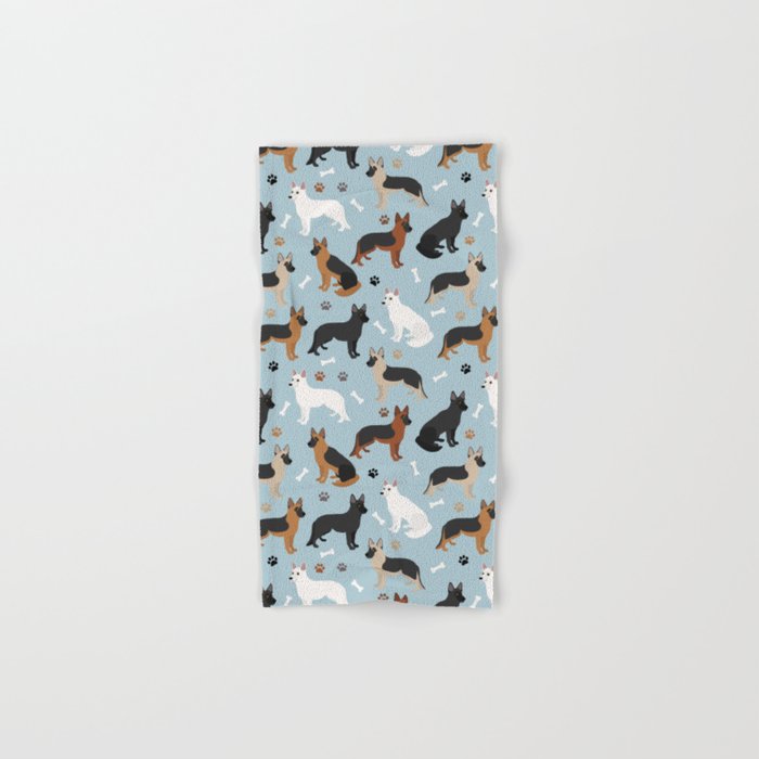 German Shepherd Dog Paws and Bones Pattern Bath Towel Gallery Image 1
