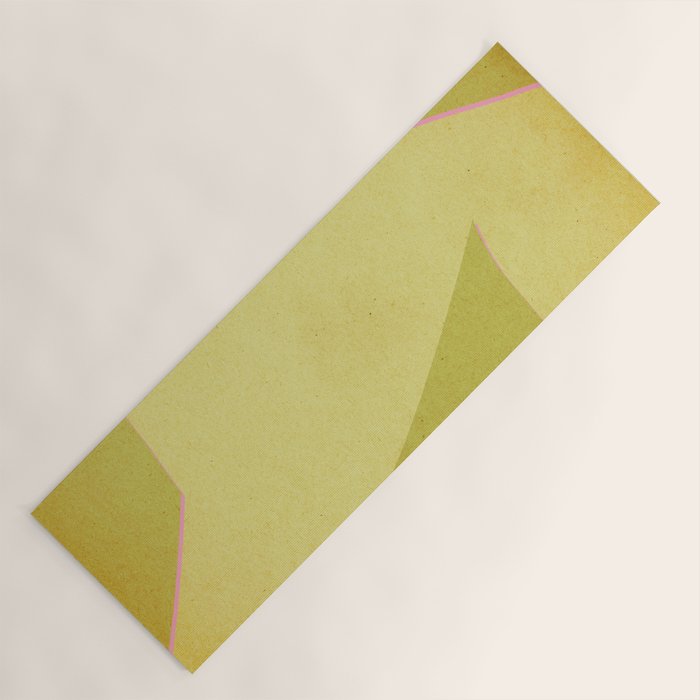 Abstract green and pink shapes Yoga Mat Gallery Image 1