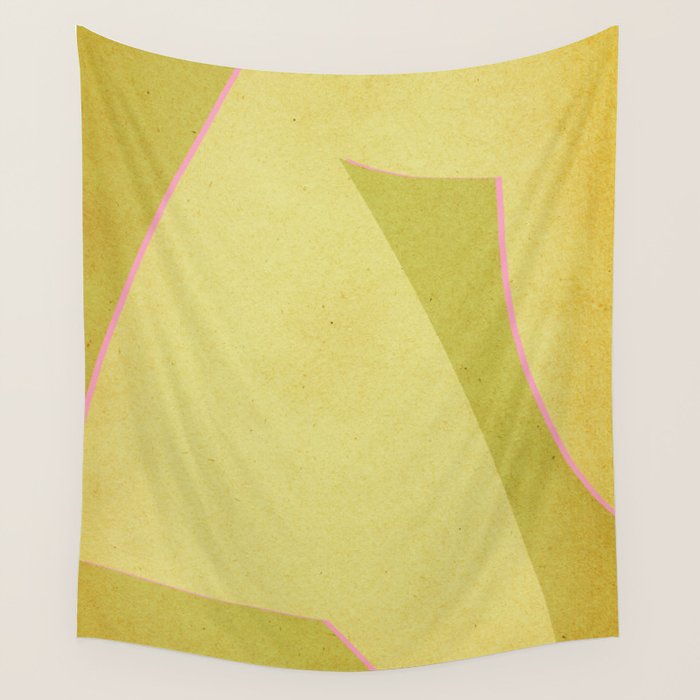 Abstract green and pink shapes Wall Tapestry Gallery Image 1