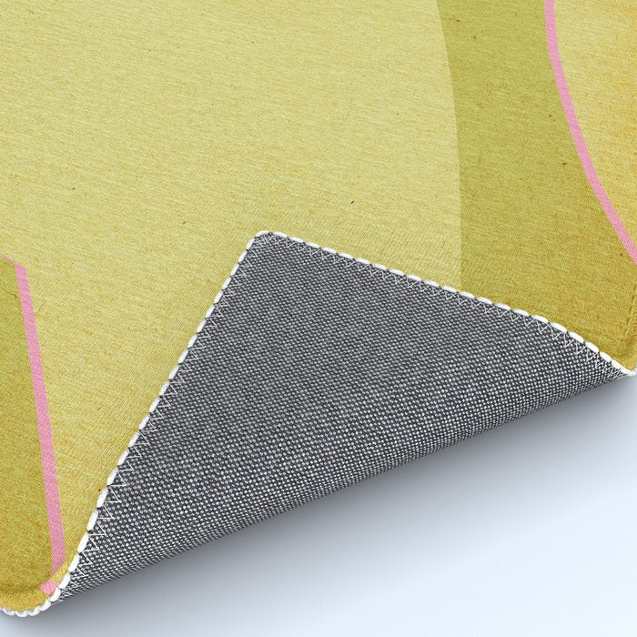Abstract green and pink shapes Rug Gallery Image 4