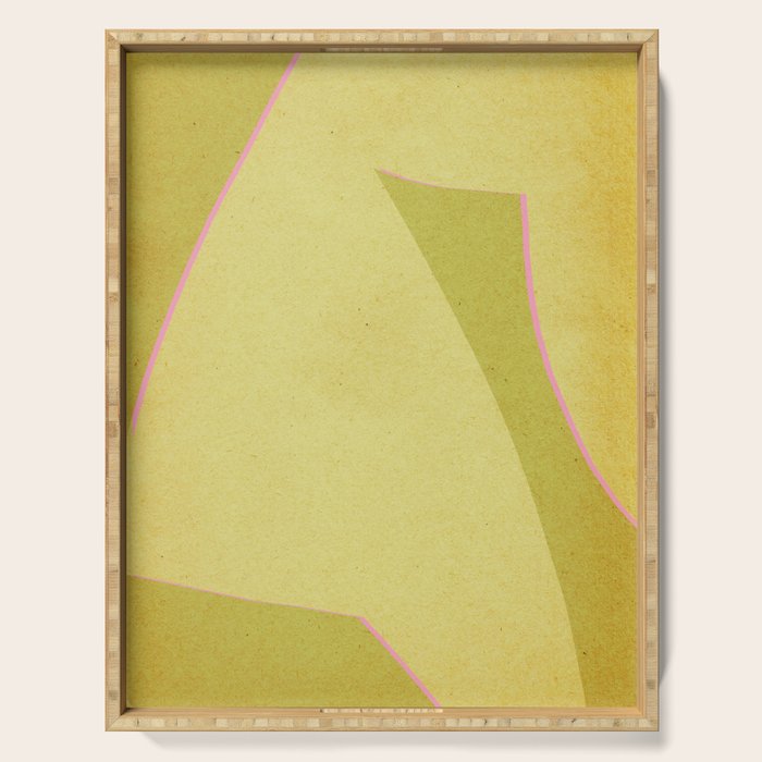 Abstract green and pink shapes Serving Tray Gallery Image 1