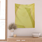 Abstract green and pink shapes Wall Tapestry Gallery Image 2