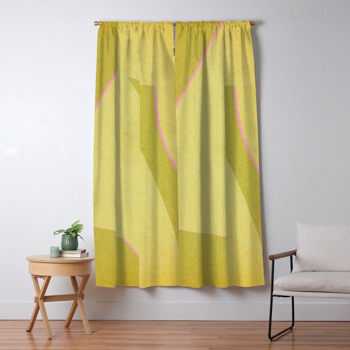 Abstract green and pink shapes Window Curtain Gallery Image 5