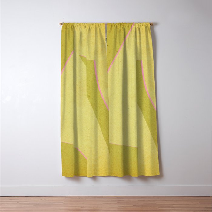 Abstract green and pink shapes Window Curtain Gallery Image 3