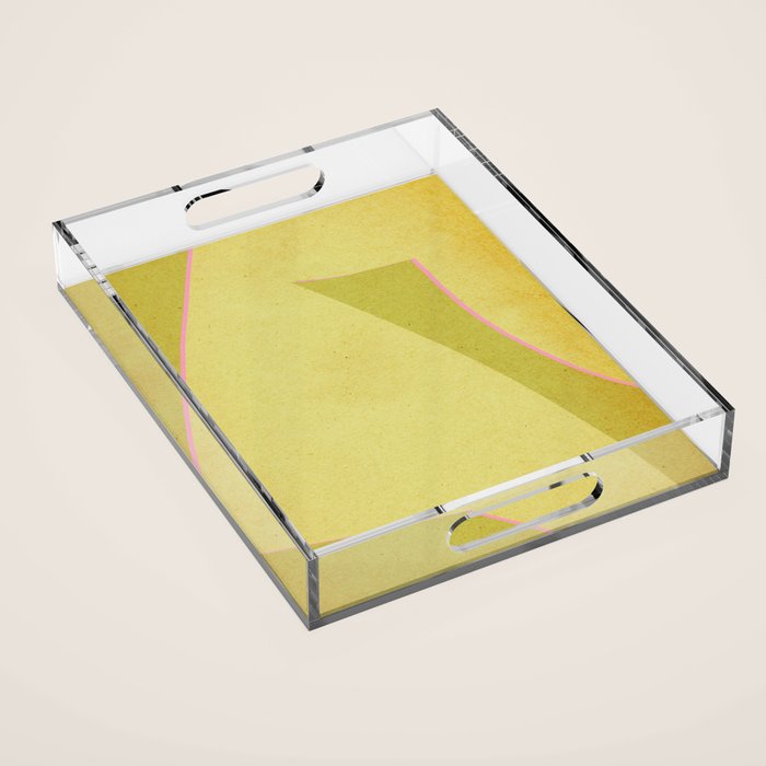 Abstract green and pink shapes Acrylic Tray Gallery Image 1