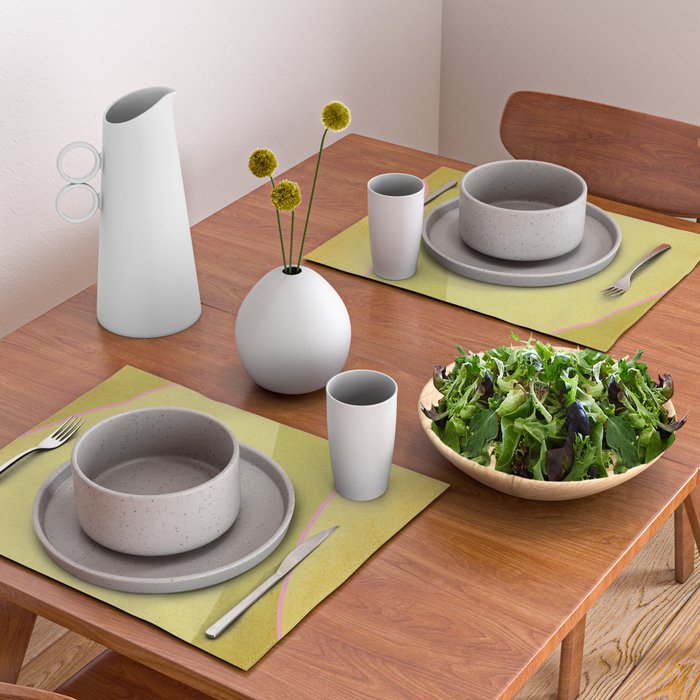 Abstract green and pink shapes Placemat Gallery Image 2