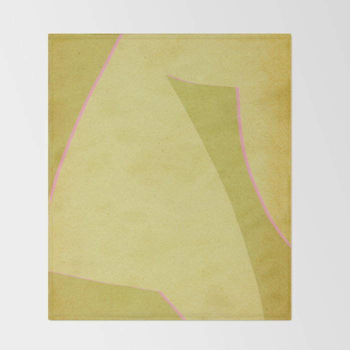 Abstract green and pink shapes Throw Blanket Gallery Image 2