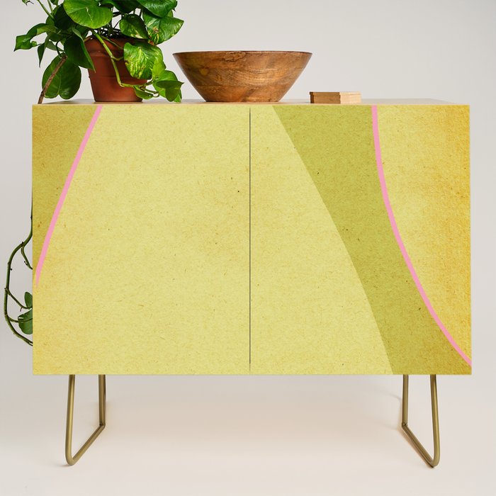 Abstract green and pink shapes Credenza Gallery Image 1