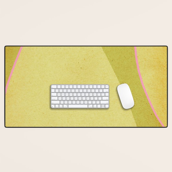 Abstract green and pink shapes Desk Mat Gallery Image 1