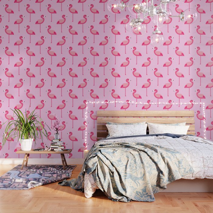 Geometric flamingo Wallpaper Gallery Image 1