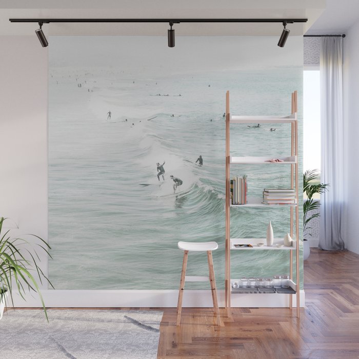 Surfer Waves Coastal Ocean Wall Mural Gallery Image 1