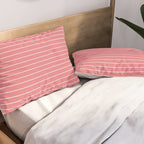 Minimal Arch XXIX Coral Pink Modern Geometric Lines Pillow Sham Gallery Image 2