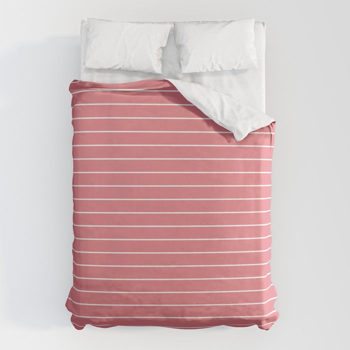 Minimal Arch XXIX Coral Pink Modern Geometric Lines Duvet Cover Gallery Image 6
