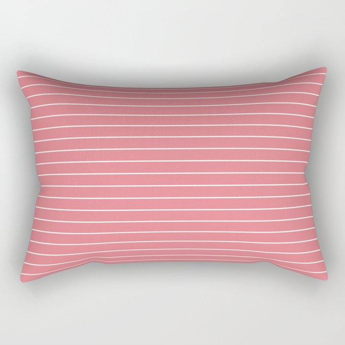 Minimal Arch XXIX Coral Pink Modern Geometric Lines Rectangular Pillow Gallery Image 1