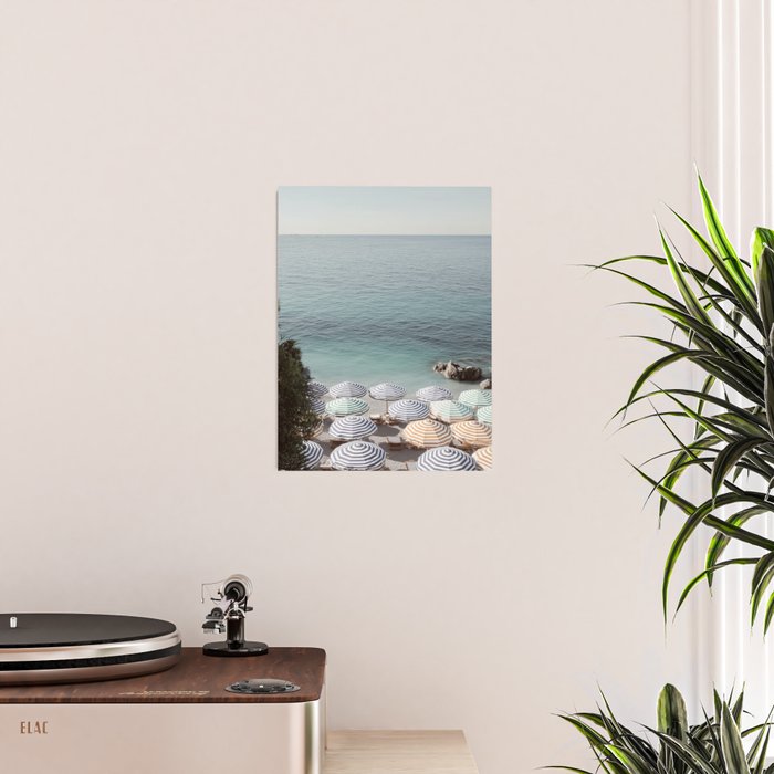 Seaside Patterns - Pastel Umbrella Coastal Print Poster Gallery Image 2